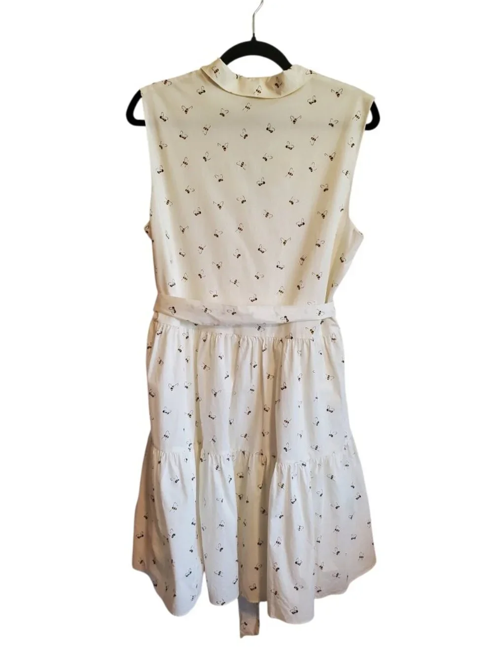 Kate Spade New York Bees Cream Belted Shirt Dress With Pockets Size XL